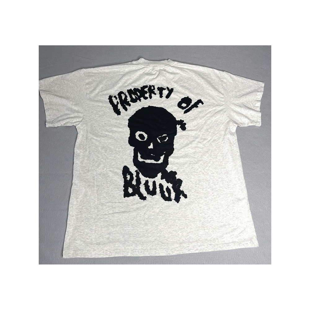 Grunge Paint Splatter Skull Graphic Streetwear Skater T Shirt Gray Men XXL
